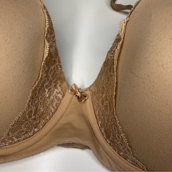 Soma Embraceable Full Coverage Lace Trim Bra in Nude Size 34DD GUC - Picture 2 of 5